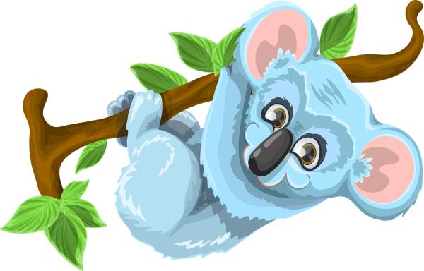 koala animal cute tree stick leaf  svg vector cut file
