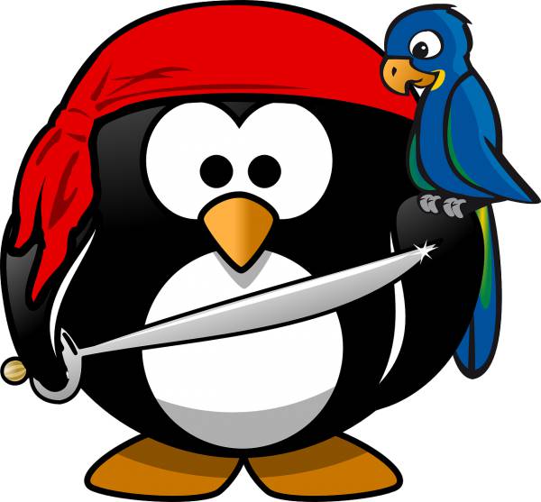 penguin pirate tux animal bandana  svg vector cut file