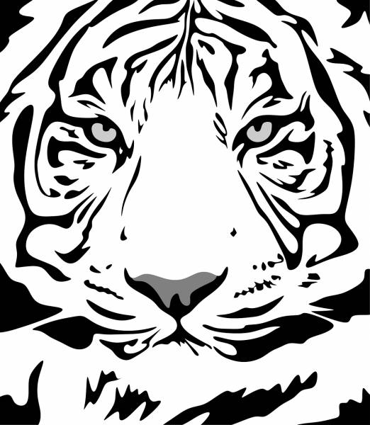 tiger pattern animal design flat  svg vector cut file